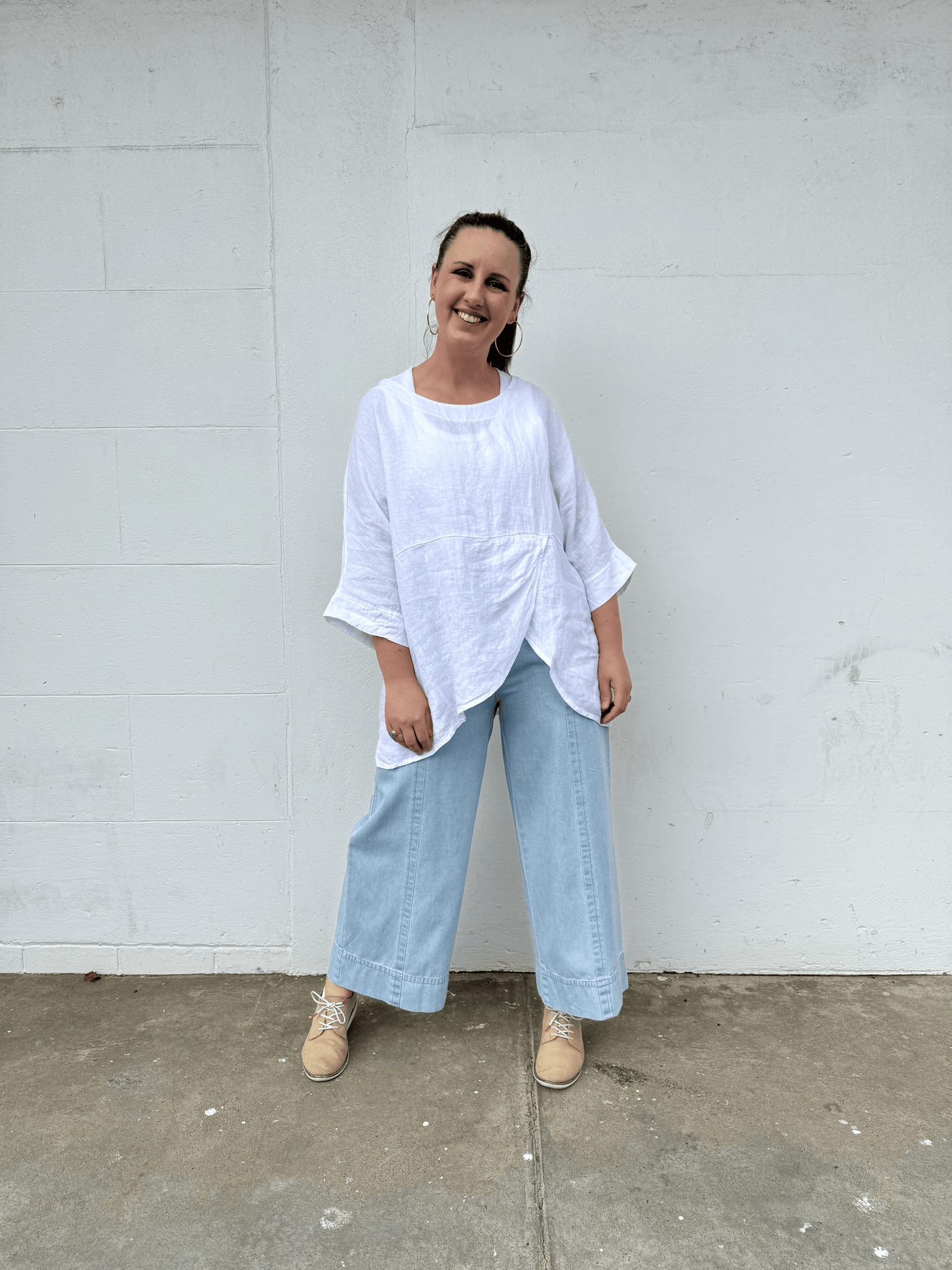 Linen Top - White-Italian Luxe-Lima & Co