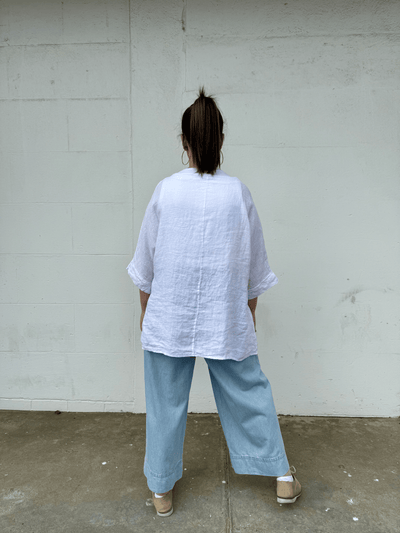 Linen Top - White-Italian Luxe-Lima & Co