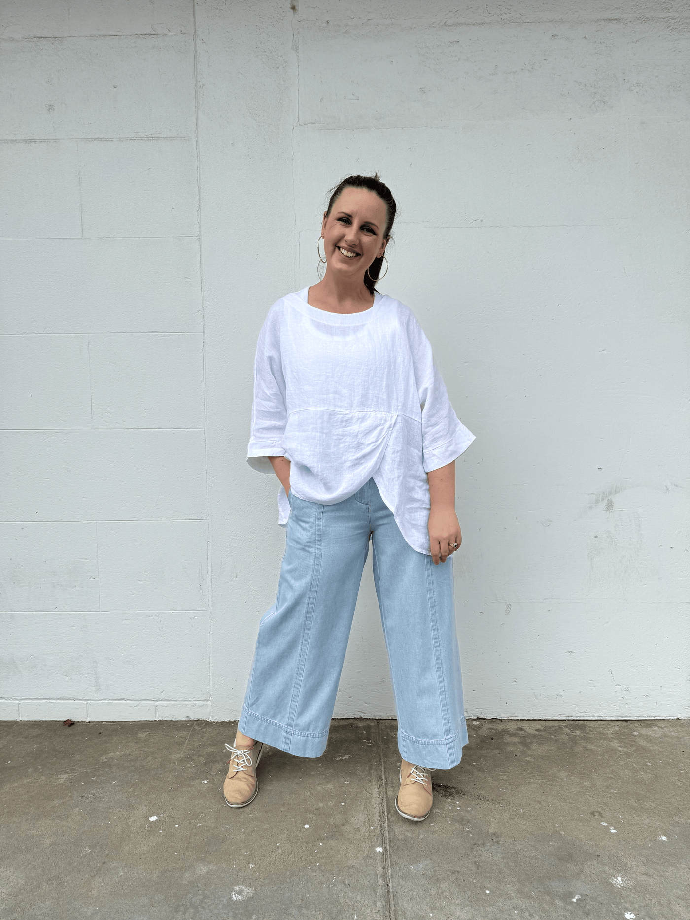 Linen Top - White-Italian Luxe-Lima & Co