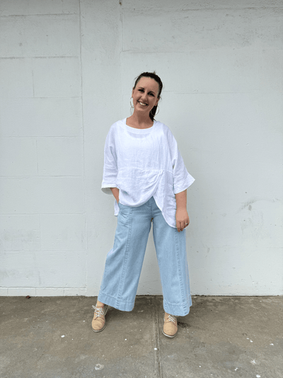 Linen Top - White-Italian Luxe-Lima & Co