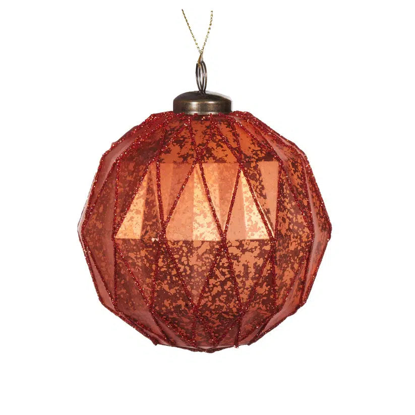 Matte Orange Diamond Bauble-Holly and Ivy-Lima & Co