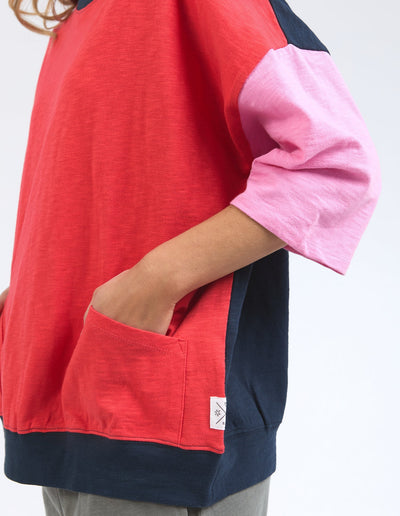 Mazie Colour Block Sweat - Bittersweet Strawberry Pink-Elm Lifestyle-Lima & Co