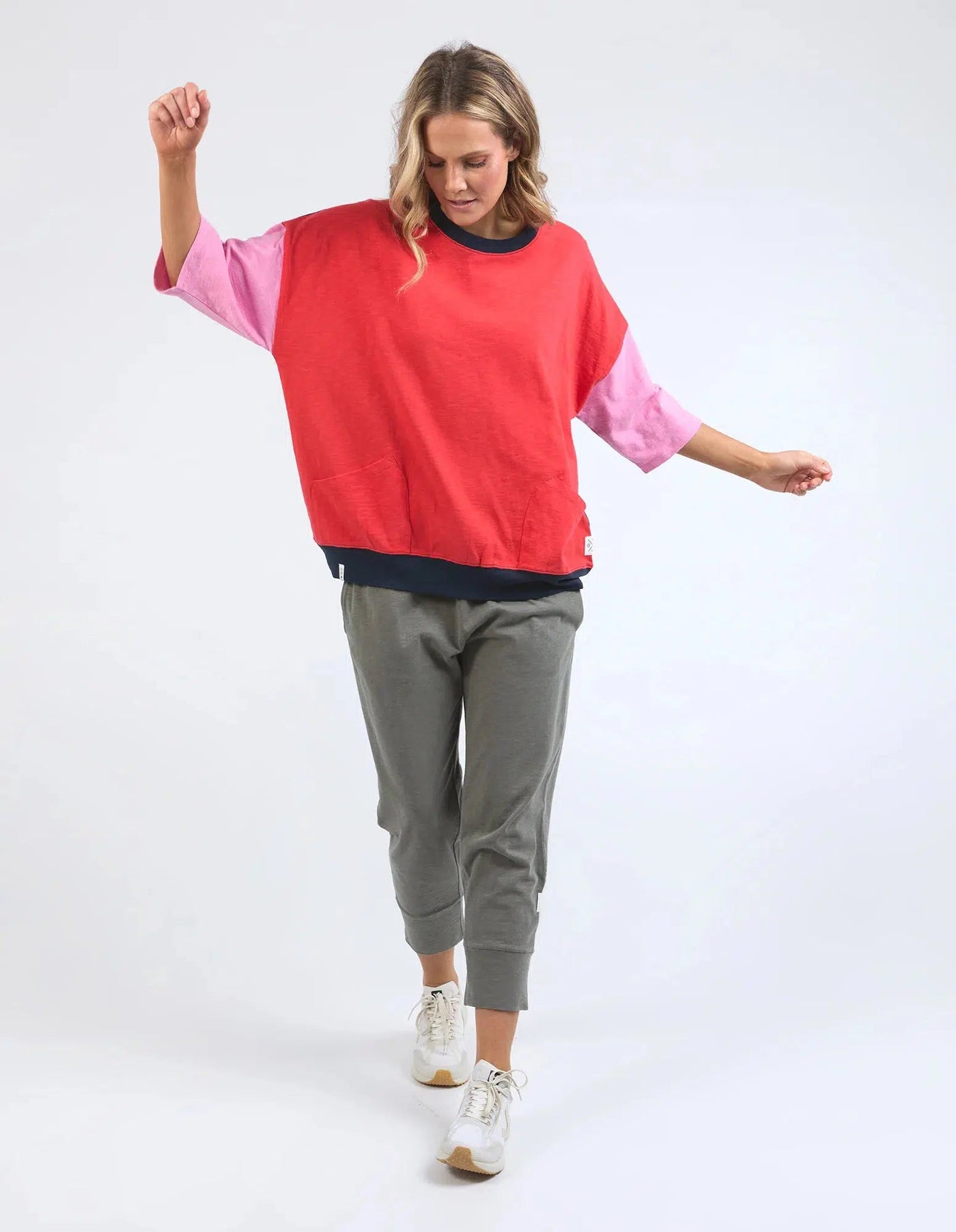 Mazie Colour Block Sweat - Bittersweet Strawberry Pink-Elm Lifestyle-Lima & Co