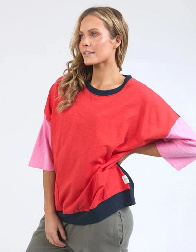 Mazie Colour Block Sweat - Bittersweet Strawberry Pink-Elm Lifestyle-Lima & Co