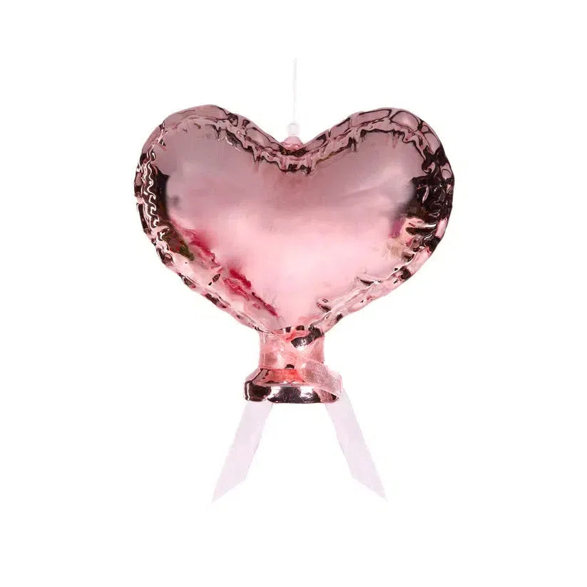 Metalic Pink Heart Balloon Hanging Large-Holly and Ivy-Lima & Co