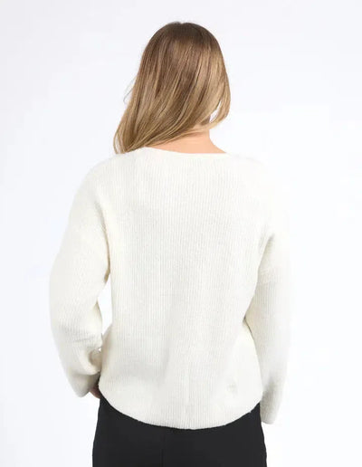 Murphy Knit Cardi - Vintage White-Foxwood-Lima & Co