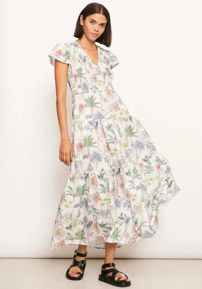 Nastro Shirred Dress - Nastro Print-Pol-Lima & Co