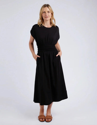 Nelle Midi Dress - Black-Elm Lifestyle-Lima & Co