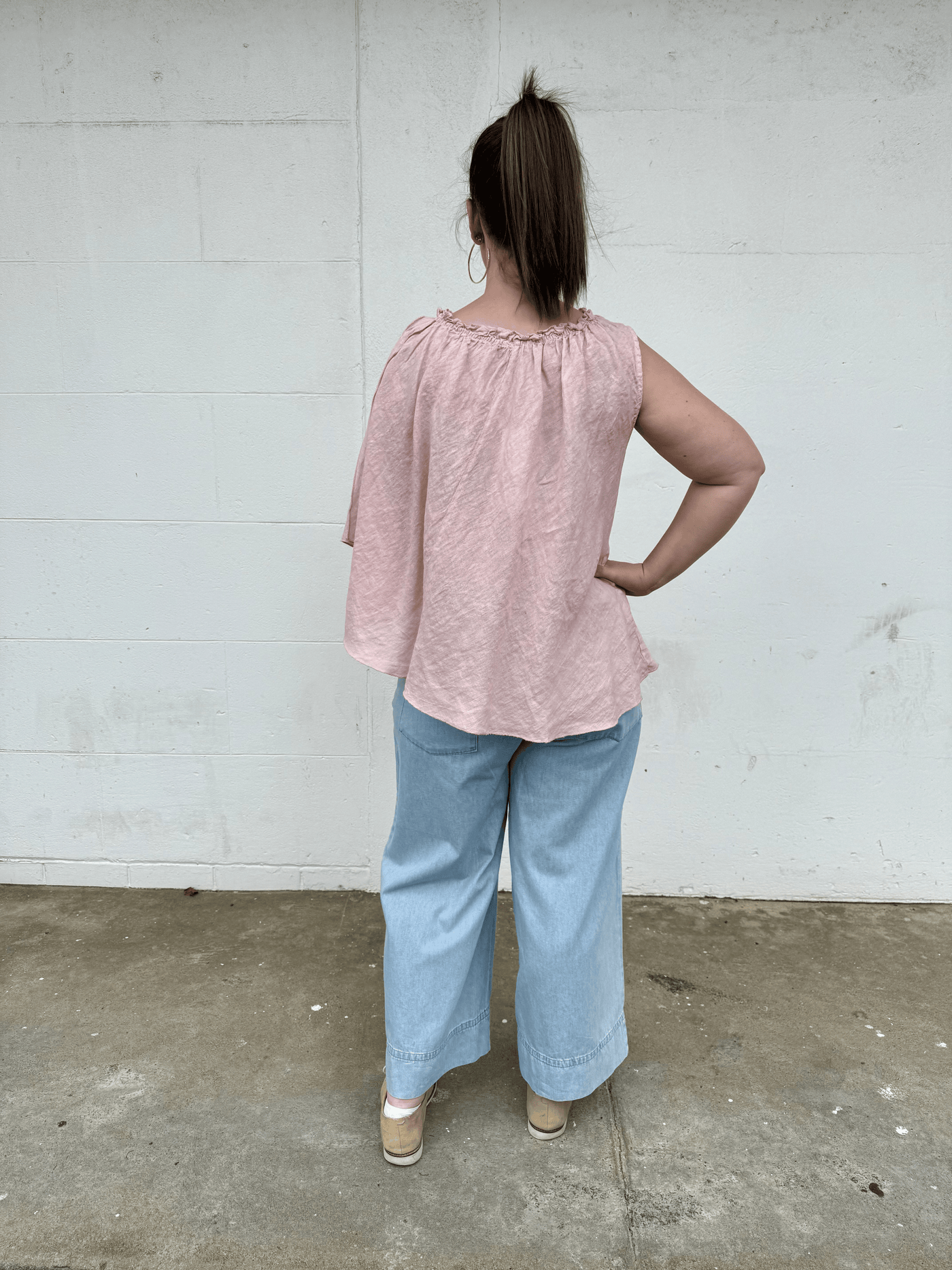 One Shoulder Top - Rosa-Italian Luxe-Lima & Co