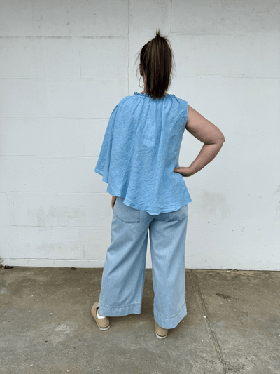 One Shoulder Top - Sky-Italian Luxe-Lima & Co