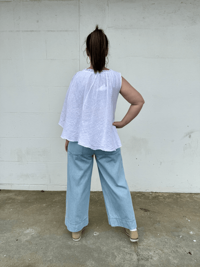 One Shoulder Top - White-Italian Luxe-Lima & Co