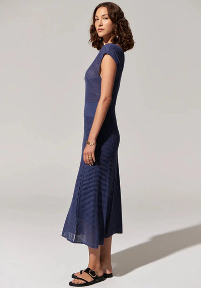 Paco Knit Dress - Blue-POL Clothing-Lima & Co