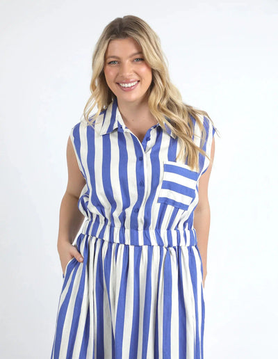 Palermo Stripe Dress - Royal Blue-Elm Lifestyle-Lima & Co