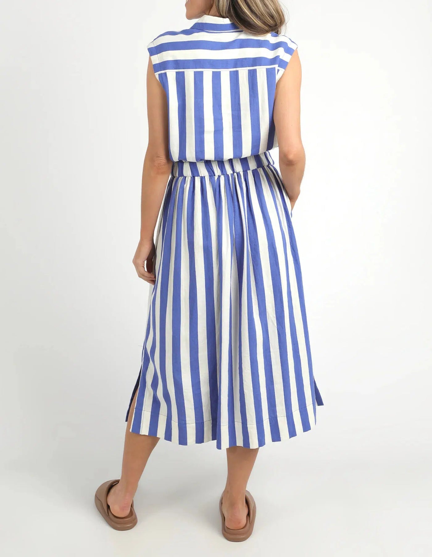 Palermo Stripe Dress - Royal Blue-Elm Lifestyle-Lima & Co