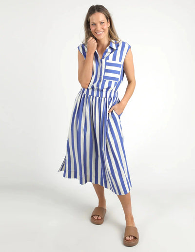 Palermo Stripe Dress - Royal Blue-Elm Lifestyle-Lima & Co