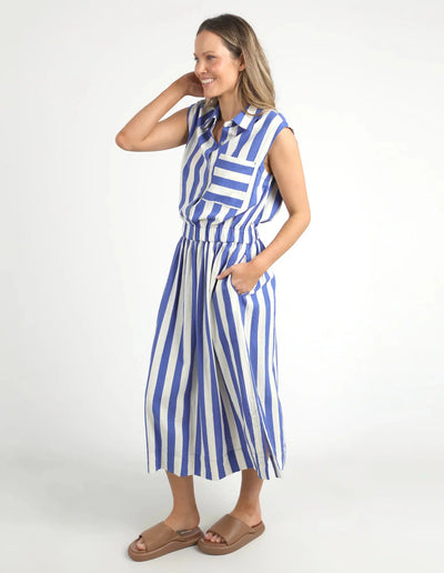 Palermo Stripe Dress - Royal Blue-Elm Lifestyle-Lima & Co