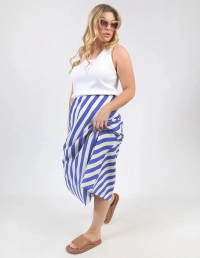 Palmero Stripe Skirt - Royal Blue/Marshmellow Stripe-Elm Lifestyle-Lima & Co