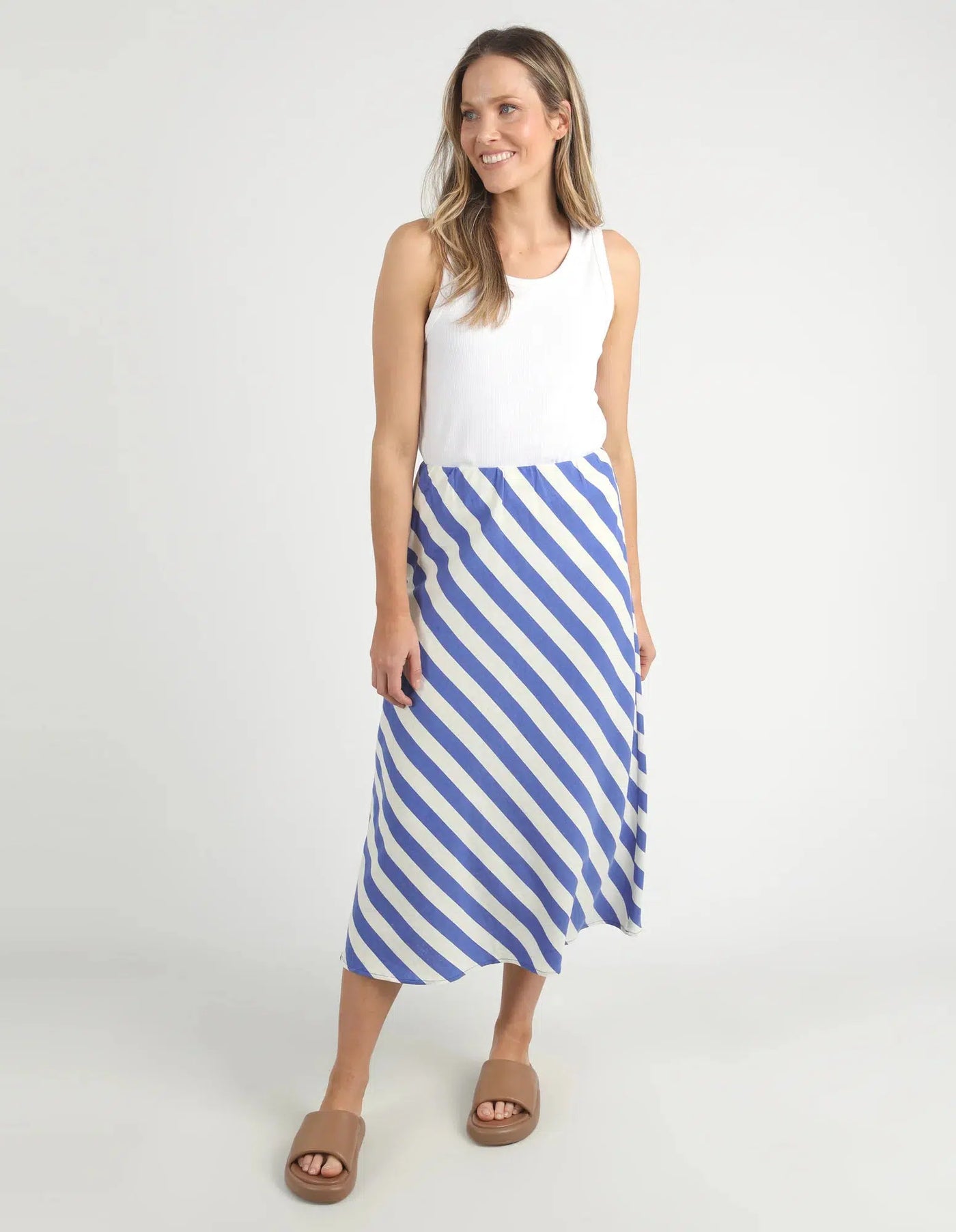 Palmero Stripe Skirt - Royal Blue/Marshmellow Stripe-Elm Lifestyle-Lima & Co