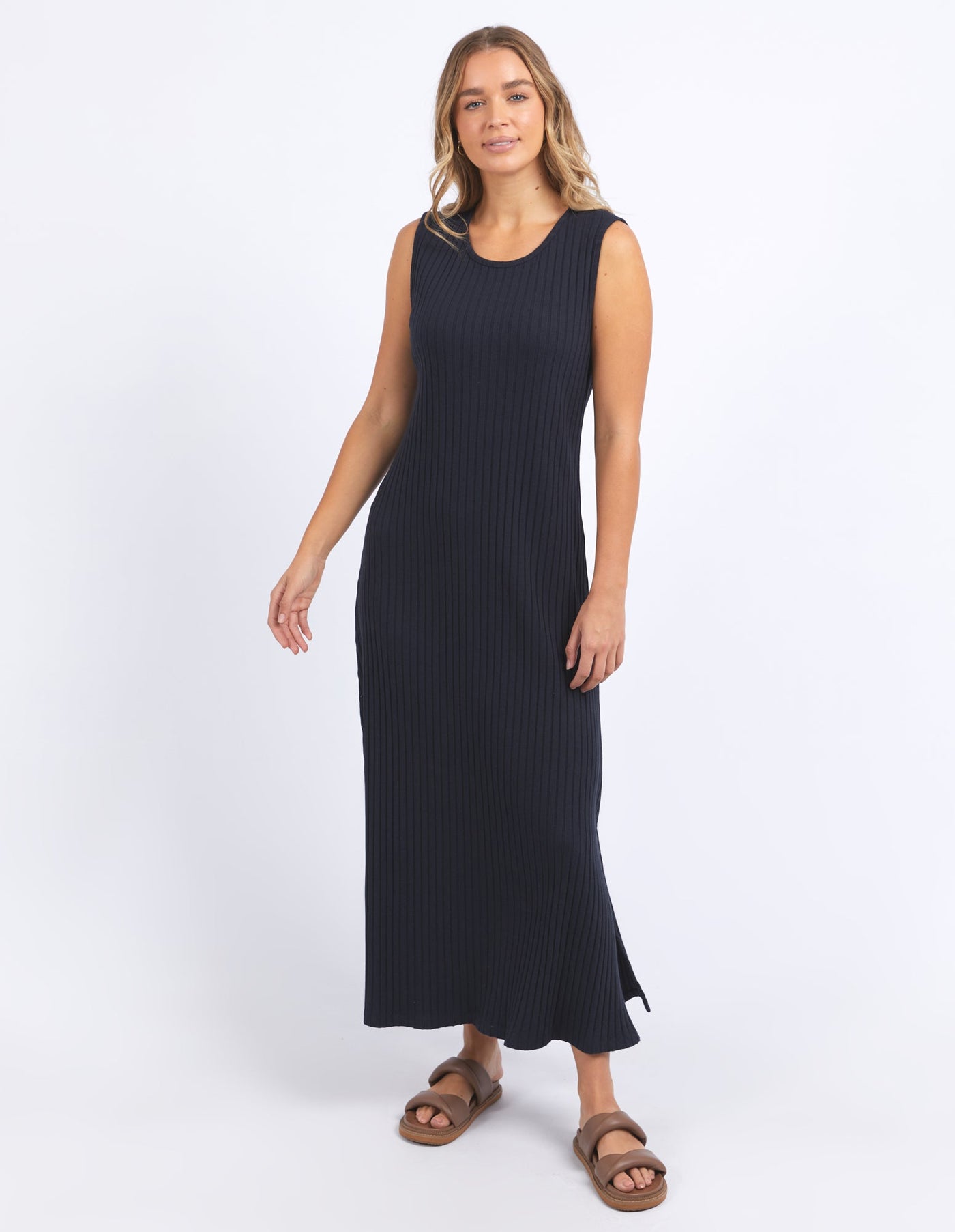 Pippa Rib Dress - Navy-Foxwood-Lima & Co