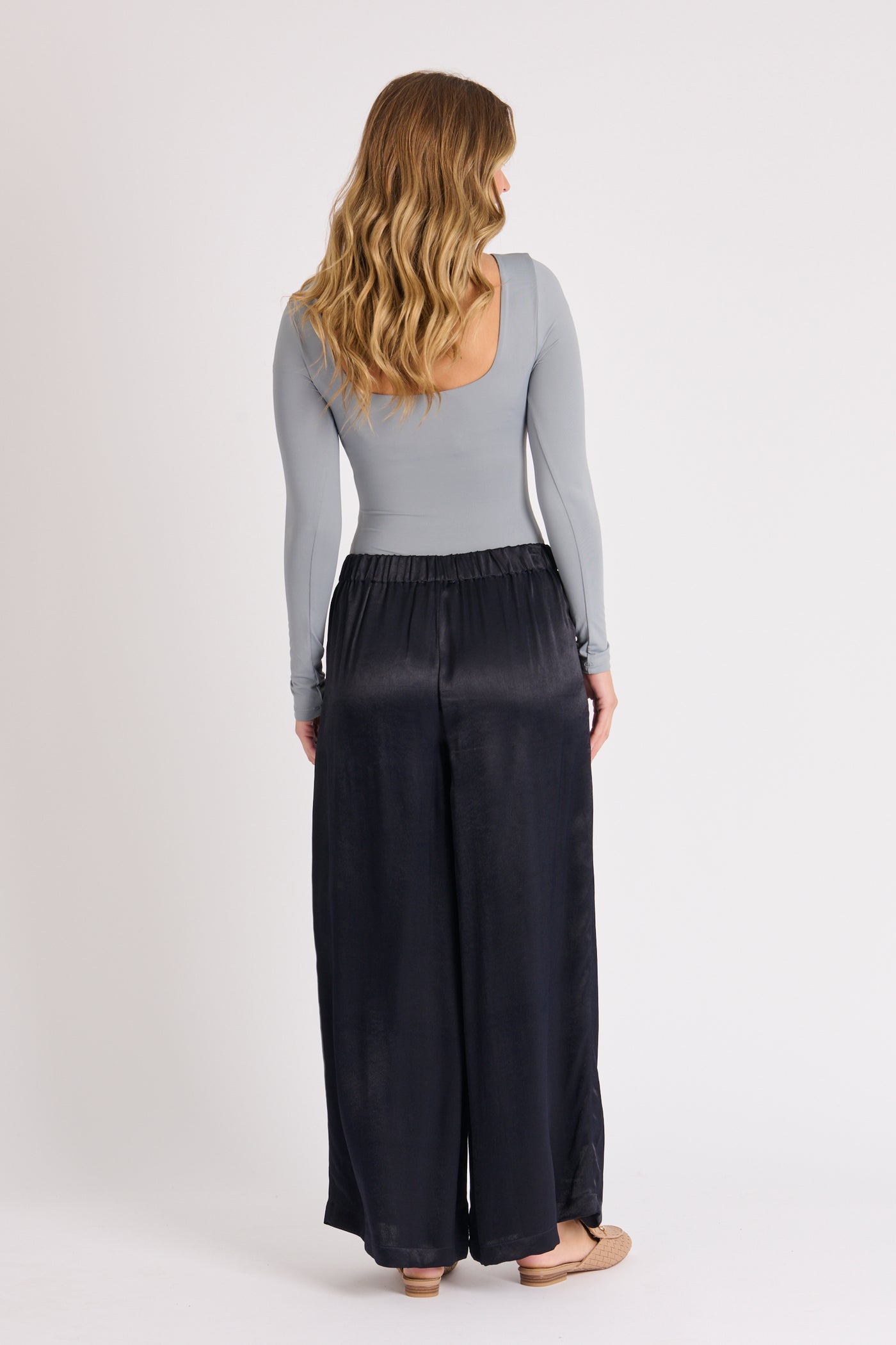 Pleat Detail Wide Leg Pant-Ellis and Dewey-Lima & Co
