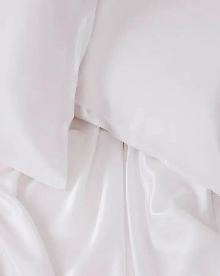 Silk Pillowcase Single - Arctic White-Silk Magnolia-Lima & Co