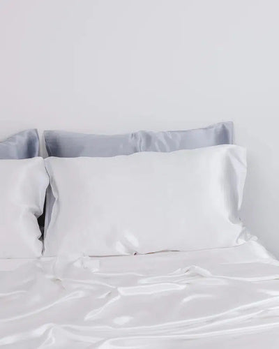 Silk Pillowcase Single - Arctic White-Silk Magnolia-Lima & Co