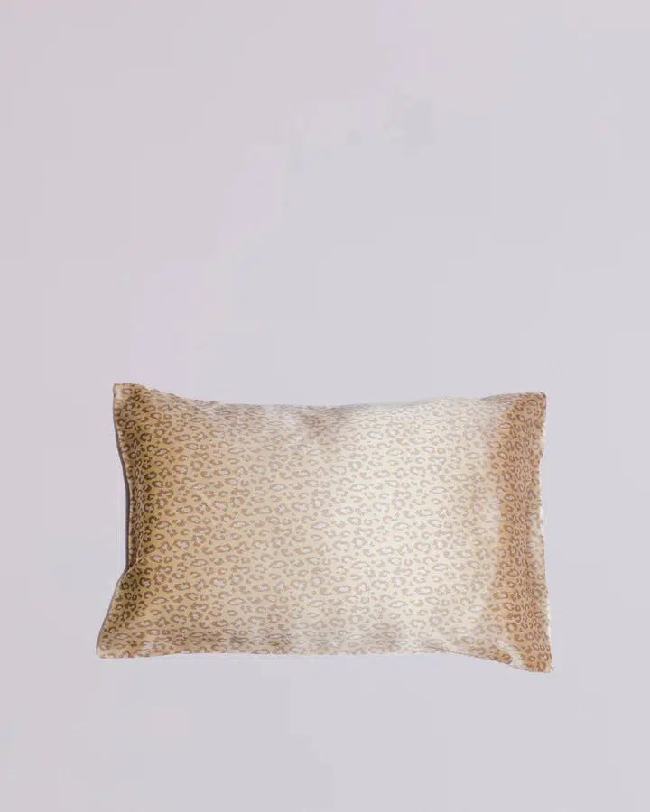 Silk Pillowcase Single - Sand Leopard-Silk Magnolia-Lima & Co