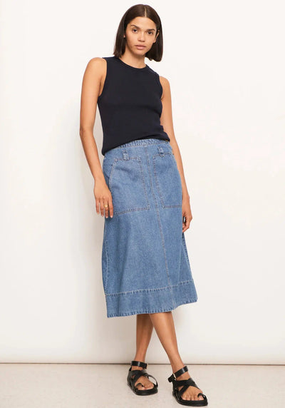 Raydel Denim Skirt - Light Wash-POL Clothing-Lima & Co