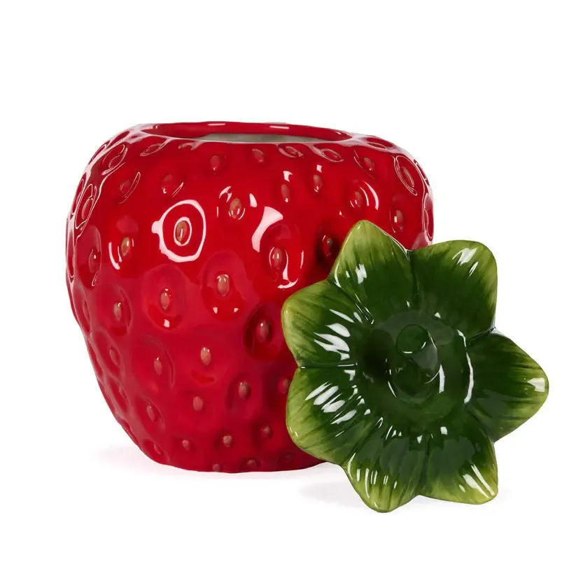 Red Strawberry Cookie Jar-Holly and Ivy-Lima & Co