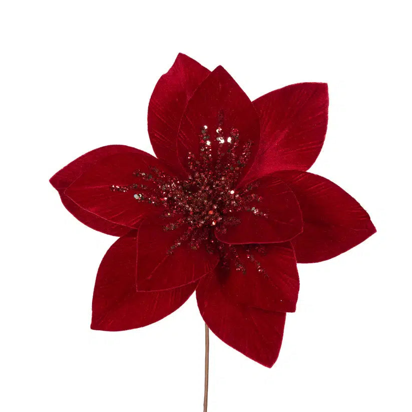 Red Velour Starburst Poinsettia-Holly and Ivy-Lima & Co