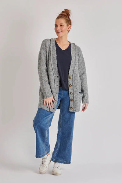 Relaxed Fit Cardigan - Grey Marle-One Ten Willow-Lima & Co