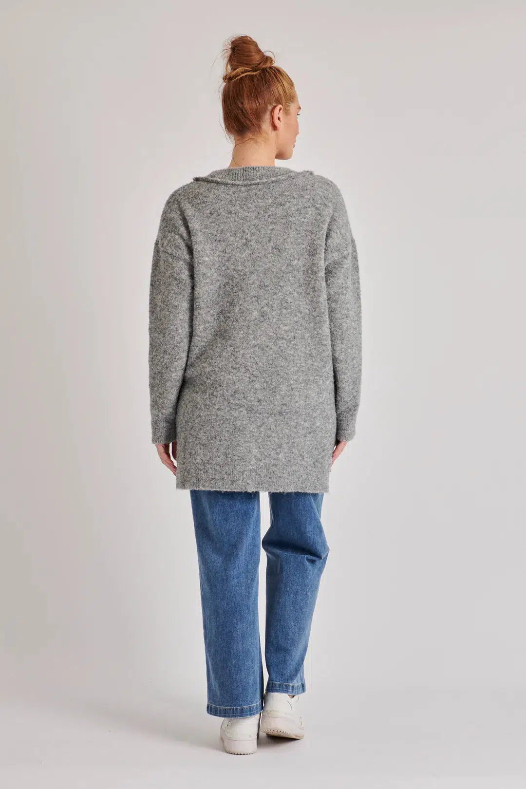 Relaxed Fit Cardigan - Grey Marle-One Ten Willow-Lima & Co