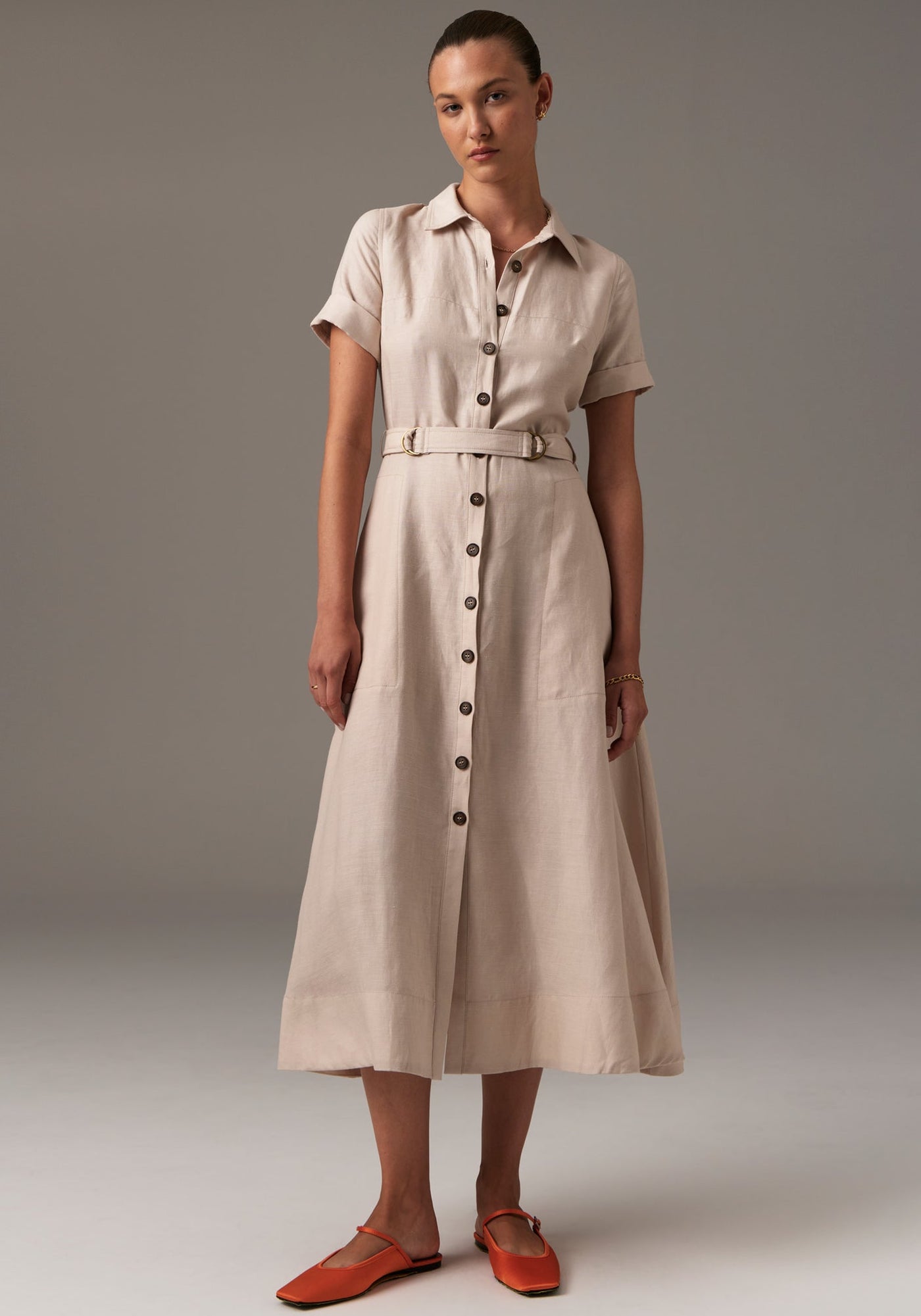 Riley Shirt Dress - Pebble-Pol-Lima & Co