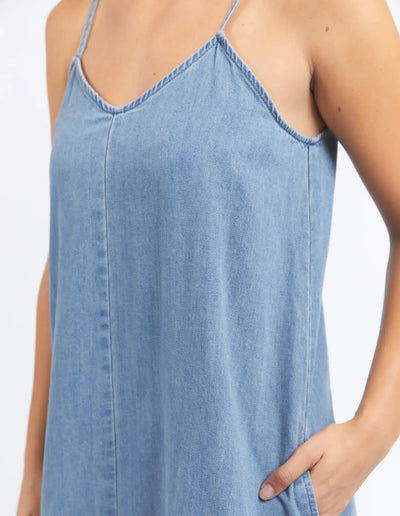 Roma Denim Dress - Mid Blue-Foxwood-Lima & Co