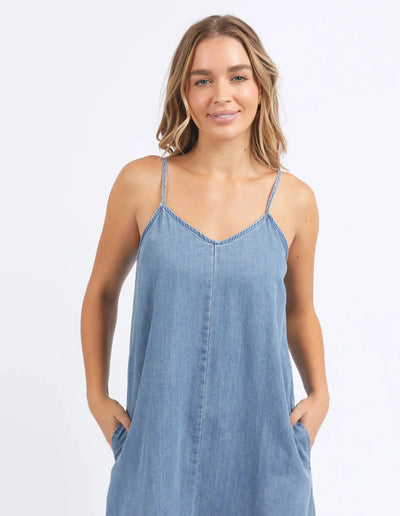 Roma Denim Dress - Mid Blue-Foxwood-Lima & Co