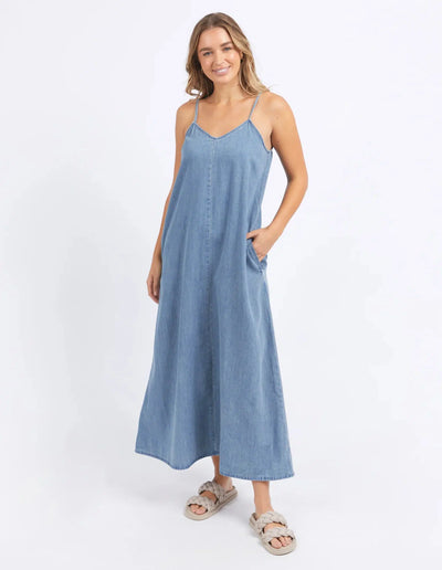 Roma Denim Dress - Mid Blue-Foxwood-Lima & Co