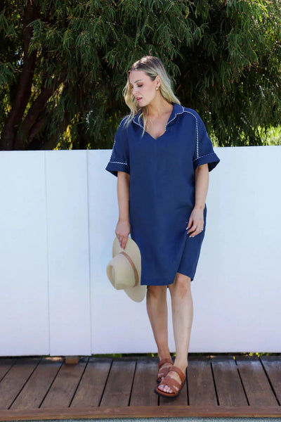 Rosie Dress - Navy-The Eighth Letter-Lima & Co