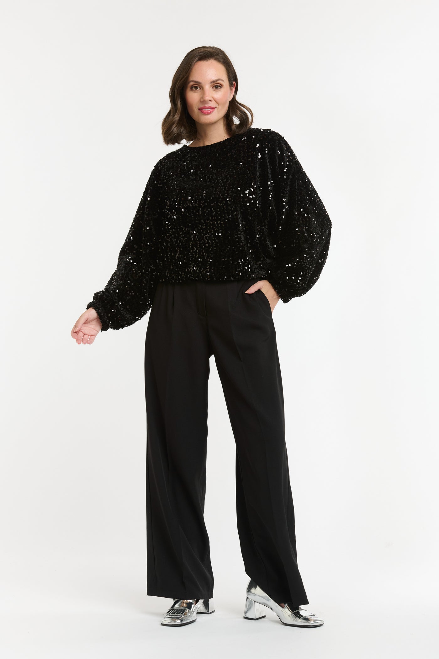 Sequin Top - Black-Urban Luxury-Lima & Co