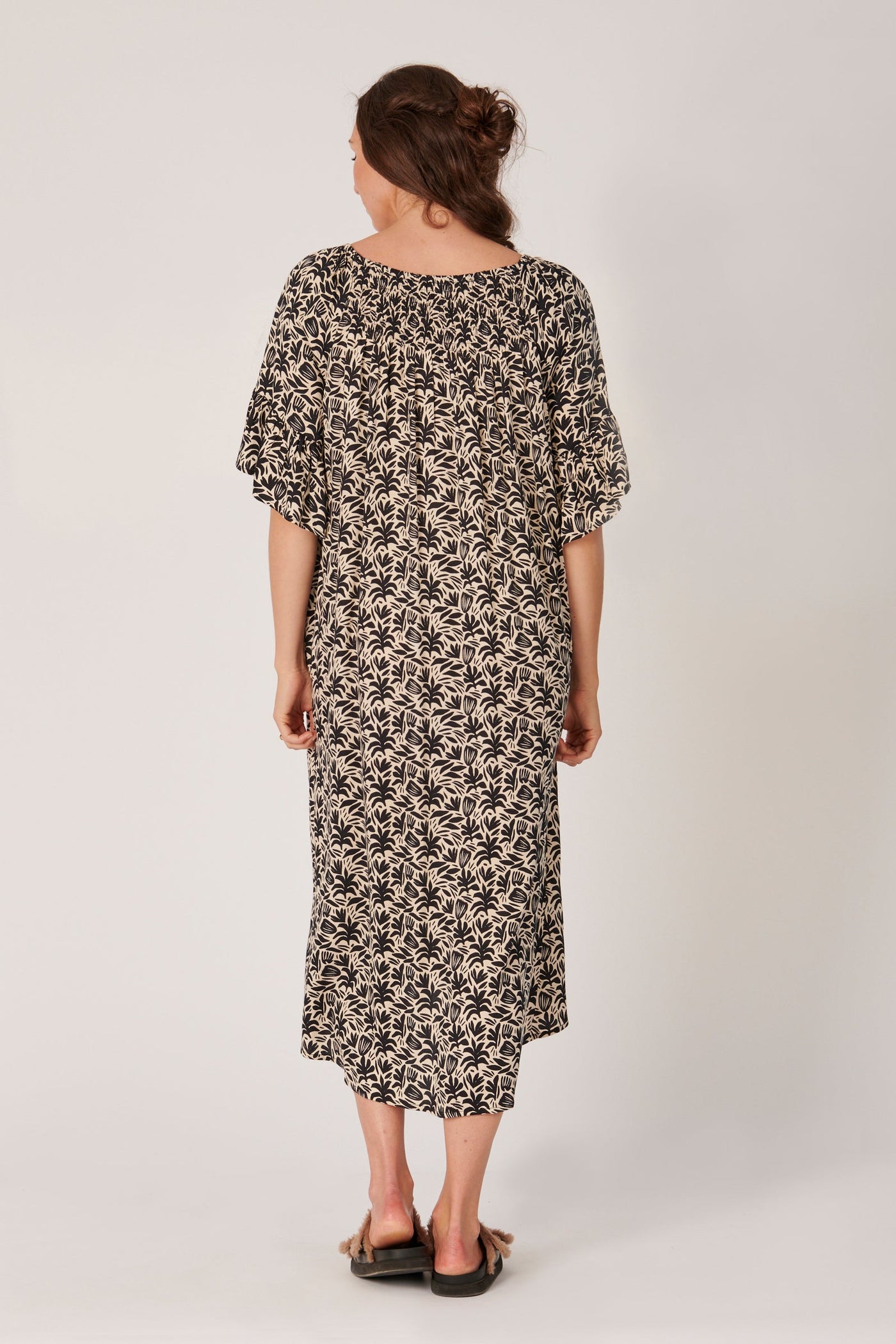 Shirred Neck Dress - Native Floral-Ellis and Dewey-Lima & Co