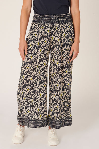 Shirred Waist Wide Leg Pant - Scribble Floral-Ellis and Dewey-Lima & Co