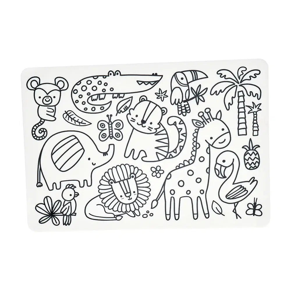 Silicone Colouring Mat - Safari Animals-Annabel Trends-Lima & Co