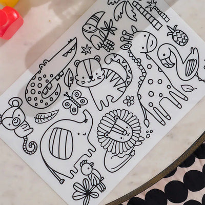 Silicone Colouring Mat - Safari Animals-Annabel Trends-Lima & Co