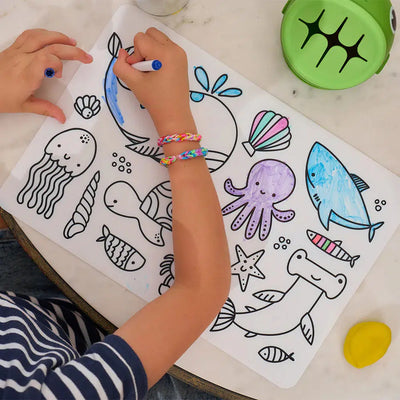 Silicone Colouring Mat - Sea Animals-Annabel Trends-Lima & Co