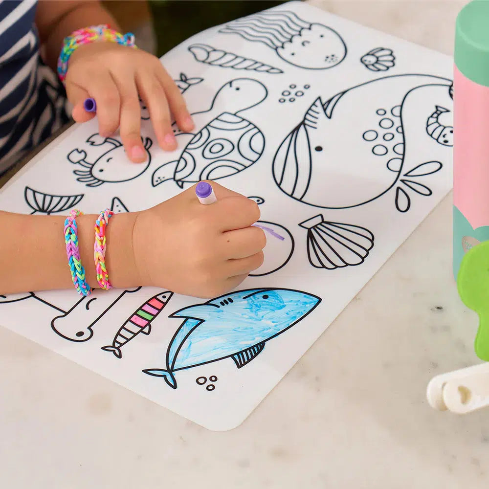 Silicone Colouring Mat - Sea Animals-Annabel Trends-Lima & Co