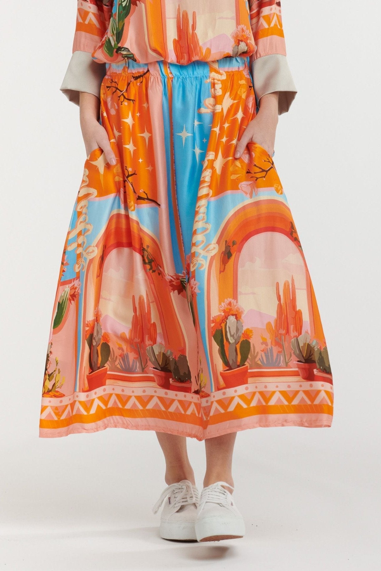 Skirt Viscose - Orange-Urban Luxury-Lima & Co