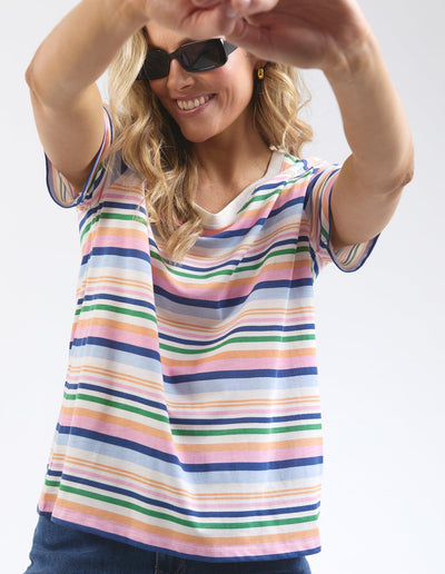 Sorbet Tee - Multicolour Stripe-Elm Lifestyle-Lima & Co