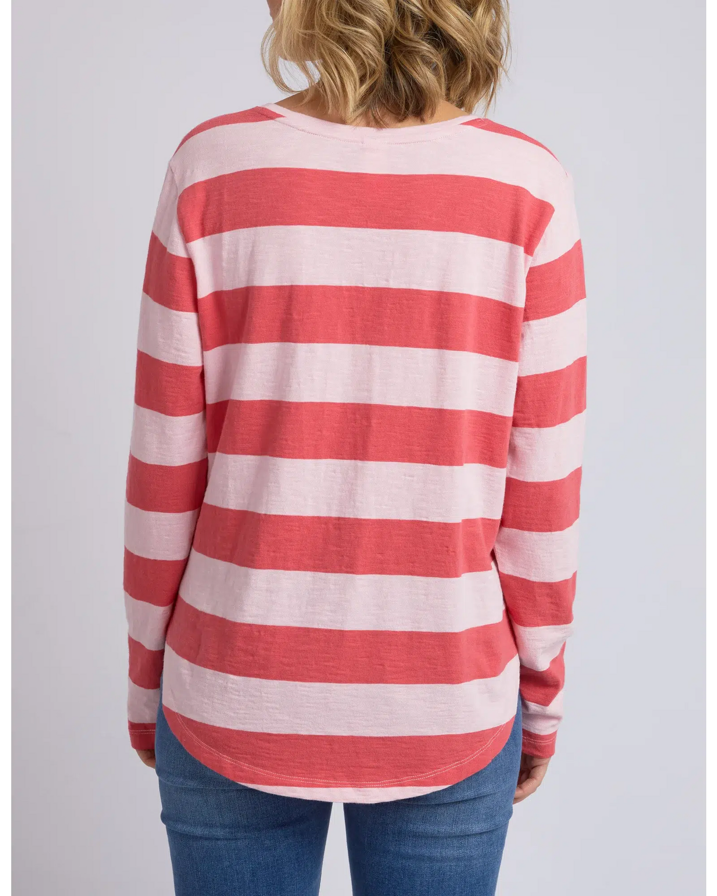 Spritz Stripe L/S Tee - Coral-Elm Lifestyle-Lima & Co