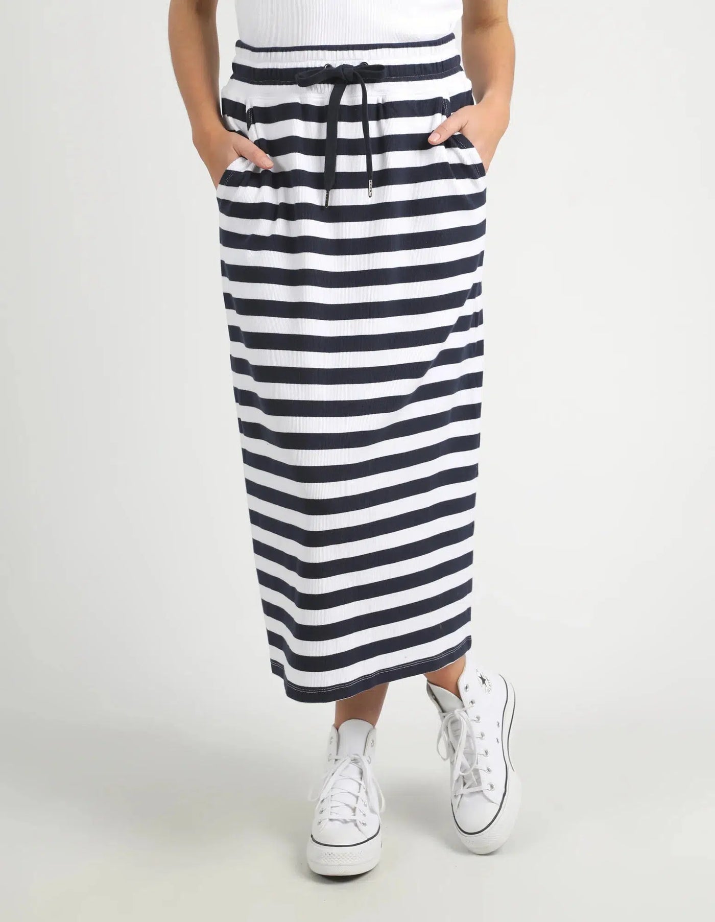 Sunset Stripe Skirt - Navy-Elm Lifestyle-Lima & Co