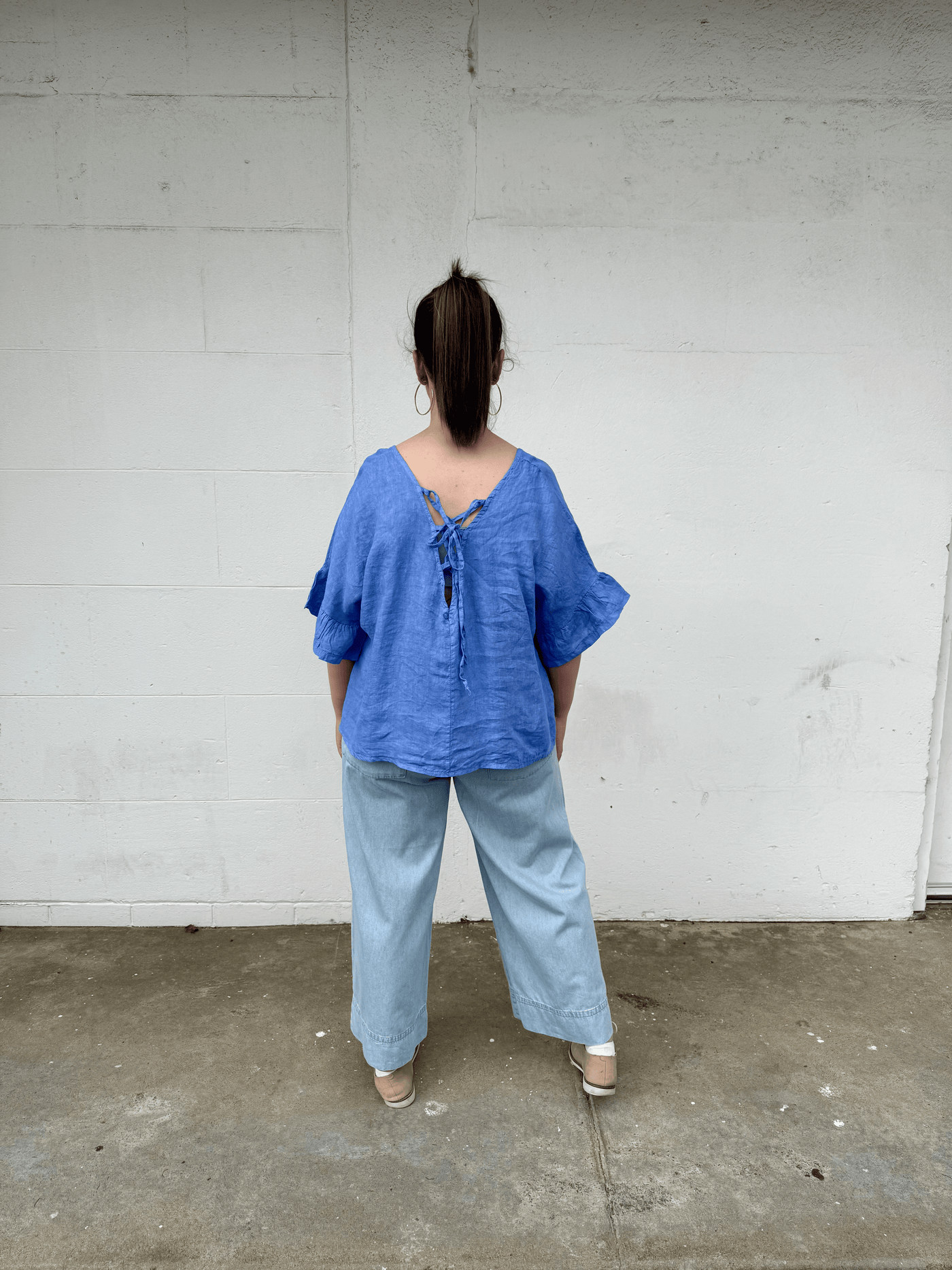 Tie Top Linen - Cornflower Blue-Italian Luxe-Lima & Co