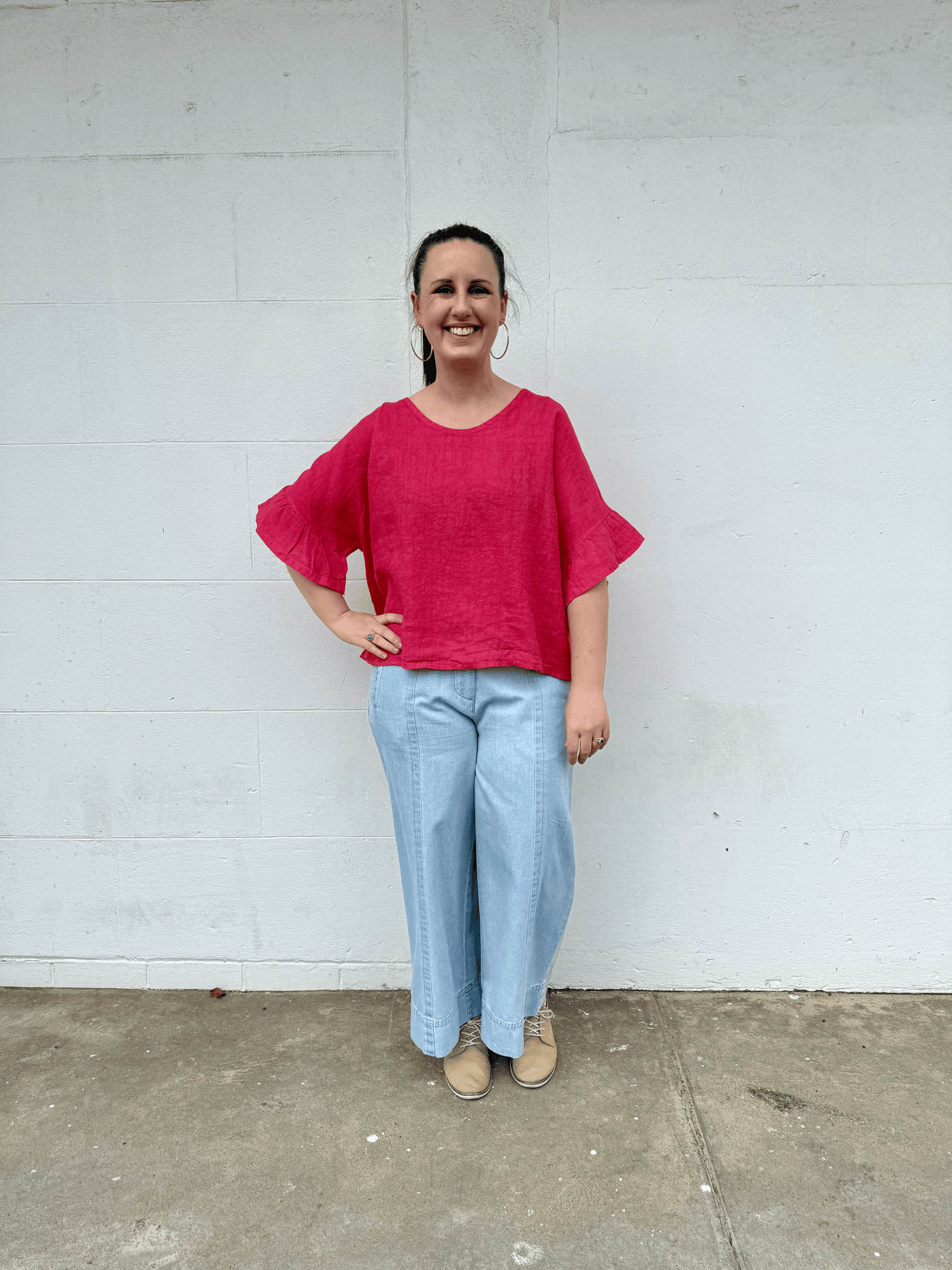 Tie Top Linen - Raspberry-Italian Luxe-Lima & Co